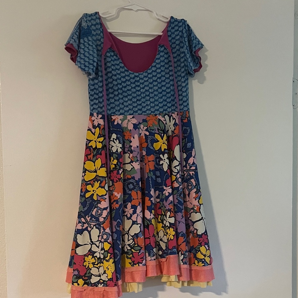 Twirly Girl original reversible Colorful Floral Kids Dress - Picture 2 of 10